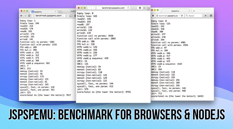 JsPspEmu: Benchmark + headless running (using node.js)