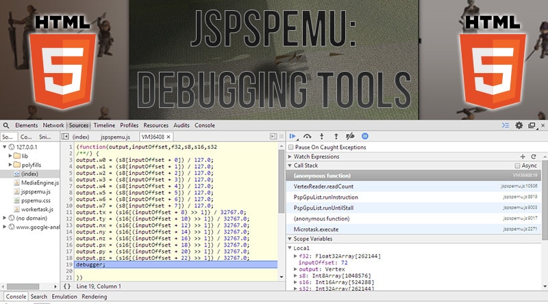 JsPspEmu: Tools for debugging the emulator