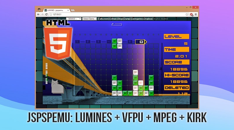 JsPspEmu: Lumines working: Vfpu + Kirk + Mpeg + sasCore